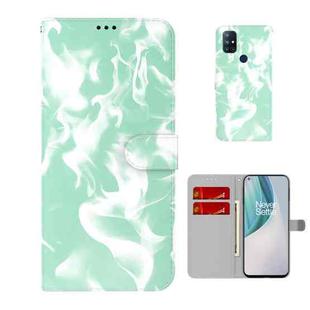 For OnePlus Nord N10 5G Cloud Fog Pattern Horizontal Flip Leather Case with Holder & Card Slot & Wallet(Mint Green)