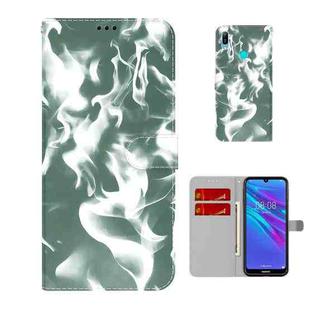 For Huawei Y6 2019 Cloud Fog Pattern Horizontal Flip Leather Case with Holder & Card Slot & Wallet(Dark Green)