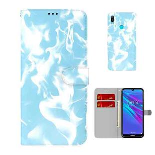 For Huawei Y6 2019 Cloud Fog Pattern Horizontal Flip Leather Case with Holder & Card Slot & Wallet(Sky Blue)