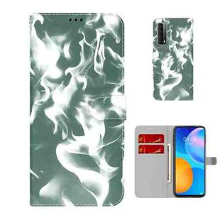 For Huawei P smart 2021 / Y7a Cloud Fog Pattern Horizontal Flip Leather Case with Holder & Card Slot & Wallet(Dark Green)
