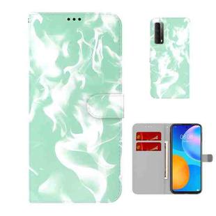 For Huawei P smart 2021 / Y7a Cloud Fog Pattern Horizontal Flip Leather Case with Holder & Card Slot & Wallet(Mint Green)
