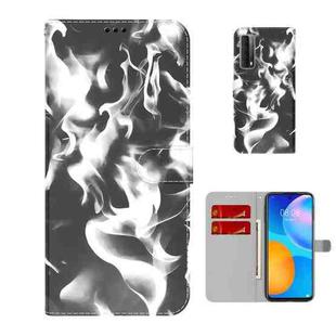 For Huawei P smart 2021 / Y7a Cloud Fog Pattern Horizontal Flip Leather Case with Holder & Card Slot & Wallet(Black)