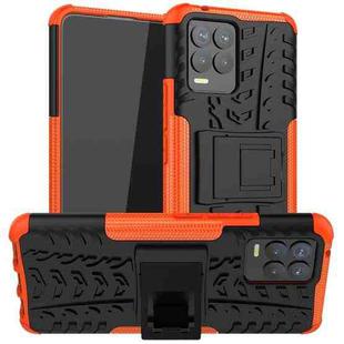 For OPPO Realme 8 / 8 Pro Tire Texture Shockproof TPU+PC Protective Case with Holder(Orange)