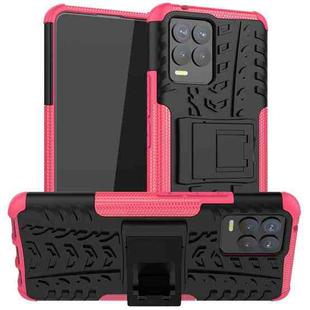 For OPPO Realme 8 / 8 Pro Tire Texture Shockproof TPU+PC Protective Case with Holder(Pink)