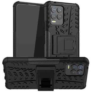 For OPPO Realme 8 / 8 Pro Tire Texture Shockproof TPU+PC Protective Case with Holder(Black)