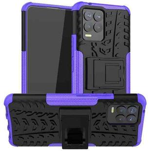 For OPPO Realme 8 / 8 Pro Tire Texture Shockproof TPU+PC Protective Case with Holder(Purple)