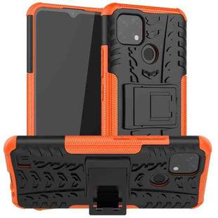 For OPPO Realme C21 / C20 Tire Texture Shockproof TPU+PC Protective Case with Holder(Orange)