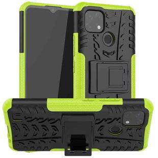 For OPPO Realme C21 / C20 Tire Texture Shockproof TPU+PC Protective Case with Holder(Green)
