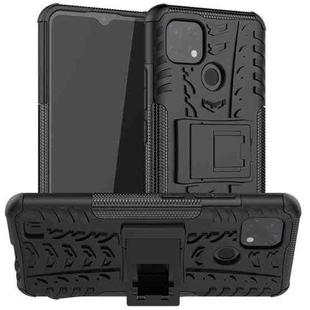 For OPPO Realme C21 / C20 Tire Texture Shockproof TPU+PC Protective Case with Holder(Black)