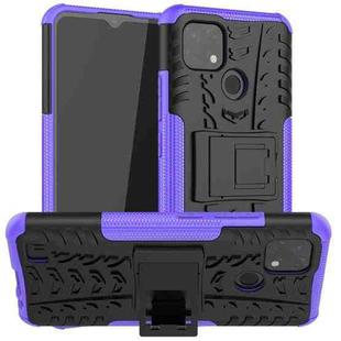 For OPPO Realme C21 / C20 Tire Texture Shockproof TPU+PC Protective Case with Holder(Purple)