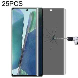 For Samsung Galaxy Note20 25 PCS 0.3mm 9H Surface Hardness 3D Curved Surface Privacy Glass Film