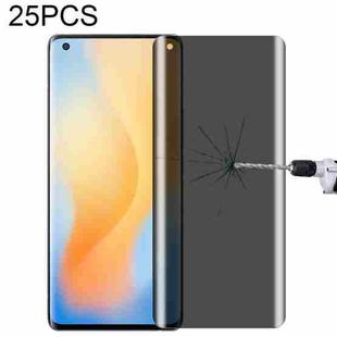 For vivo X50 Pro 25 PCS 0.3mm 9H Surface Hardness 3D Curved Surface Privacy Glass Film