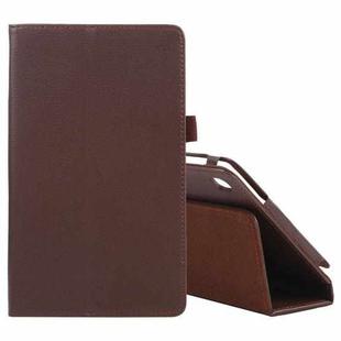 For Samsung Galaxy Tab A7 Lite T220 / T225 Litchi Texture Solid Color Horizontal Flip Leather Case with Holder & Pen Slot(Brown)