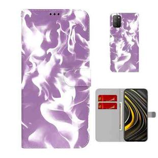 For Xiaomi Poco M3 / Redmi 9 Power / Redmi 9T / Redmi Note 9 4G Cloud Fog Pattern Horizontal Flip Leather Case with Holder & Card Slot & Wallet(Purple)