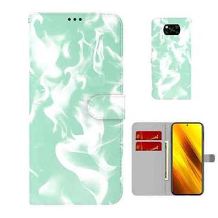 For Xiaomi Poco X3 NFC Cloud Fog Pattern Horizontal Flip Leather Case with Holder & Card Slot & Wallet(Mint Green)