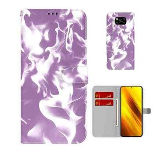 For Xiaomi Poco X3 NFC Cloud Fog Pattern Horizontal Flip Leather Case with Holder & Card Slot & Wallet(Purple)