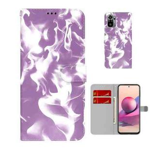 For Xiaomi Redmi Note 10 4G /  Note 10S Cloud Fog Pattern Horizontal Flip Leather Case with Holder & Card Slot & Wallet(Purple)