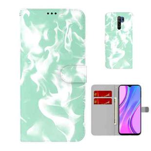 For  Xiaomi Redmi 9 / 9 Prime / Poco M2 Cloud Fog Pattern Horizontal Flip Leather Case with Holder & Card Slot & Wallet(Mint Green)