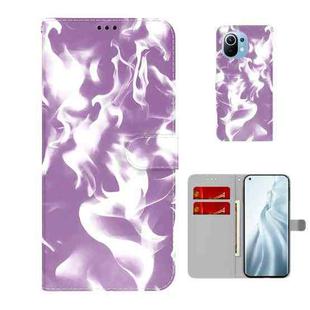 For Xiaomi Mi 11 Cloud Fog Pattern Horizontal Flip Leather Case with Holder & Card Slot & Wallet(Purple)