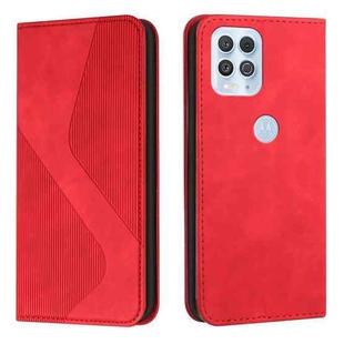 For Motorola Moto Edge S Skin Feel Magnetic S-type Solid Color Horizontal Flip Leather Case with Holder & Card Slot & Wallet(Red)