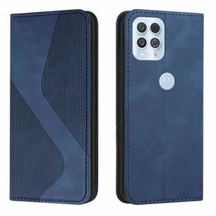 For Motorola Moto Edge S Skin Feel Magnetic S-type Solid Color Horizontal Flip Leather Case with Holder & Card Slot & Wallet(Blue)