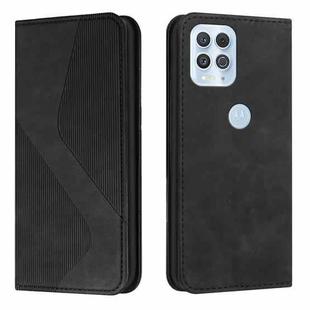For Motorola Moto Edge S Skin Feel Magnetic S-type Solid Color Horizontal Flip Leather Case with Holder & Card Slot & Wallet(Black)