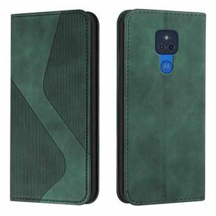 For Motorola Moto G Play 2021 Skin Feel Magnetic S-type Solid Color Horizontal Flip Leather Case with Holder & Card Slot & Wallet(Green)