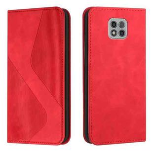 For Motorola Moto G Power 2021 Skin Feel Magnetic S-type Solid Color Horizontal Flip Leather Case with Holder & Card Slot & Wallet(Red)