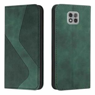 For Motorola Moto G Power 2021 Skin Feel Magnetic S-type Solid Color Horizontal Flip Leather Case with Holder & Card Slot & Wallet(Green)