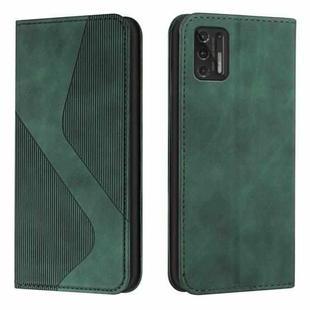 For Motorola Moto G Stylus 2021 Skin Feel Magnetic S-type Solid Color Horizontal Flip Leather Case with Holder & Card Slot & Wallet(Green)