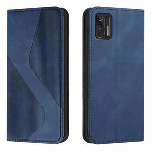 For Motorola Moto G Stylus 2021 Skin Feel Magnetic S-type Solid Color Horizontal Flip Leather Case with Holder & Card Slot & Wallet(Blue)