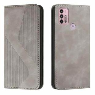 For Motorola Moto G10 Power Skin Feel Magnetic S-type Solid Color Horizontal Flip Leather Case with Holder & Card Slot & Wallet(Grey)