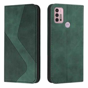 For Motorola Moto G10 / G30 Skin Feel Magnetic S-type Solid Color Horizontal Flip Leather Case with Holder & Card Slot & Wallet(Green)