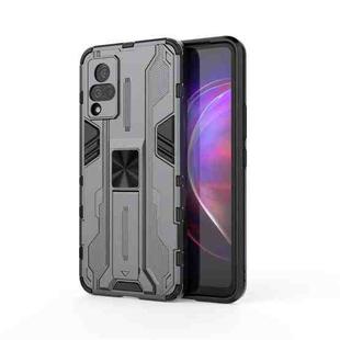 For vivo V21 Supersonic PC + TPU Shock-proof Protective Case with Holder(Grey)