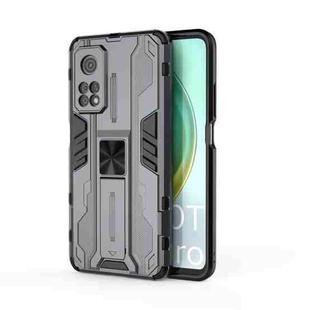 For Xiaomi Mi 10T 5G Supersonic PC + TPU Shock-proof Protective Case with Holder(Grey)