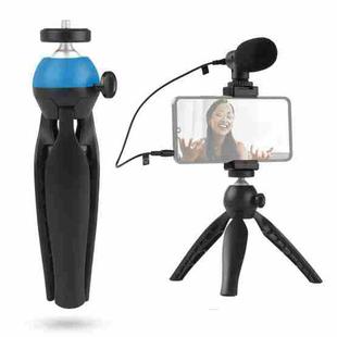 ADAI VK-01 Live Broadcast Video Shooting Mobile Phone Microphone Tripod Set for 3.5mm Audio Input Device(Blue)