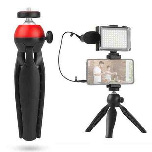 ADAI VK-03 Live Broadcast Video Shooting Mobile Phone LED Fill Light Microphone Tripod Set(Red)