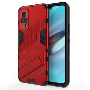 For vivo S9e Punk Armor 2 in 1 PC + TPU Shockproof Case with Invisible Holder(Red)