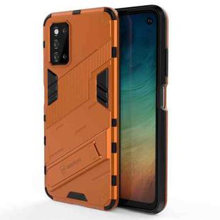 For Samsung Galaxy F52 5G Punk Armor 2 in 1 PC + TPU Shockproof Case with Invisible Holder(Orange)