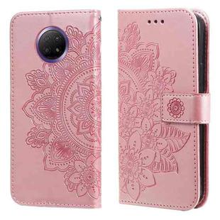 For Xiaomi Redmi Note 9T 5G / Note 9 5G (CN Version) 7-petal Flowers Embossing Pattern Horizontal Flip PU Leather Case with Holder & Card Slots & Wallet & Photo Frame(Rose Gold)