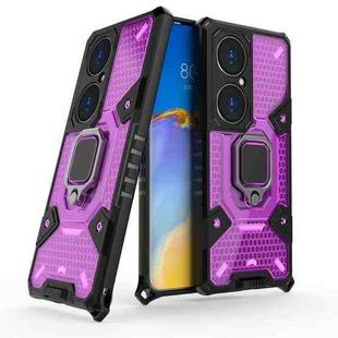 For Huawei P50 Pro Space PC+TPU Shockproof Case with Ring Holder(Purple)