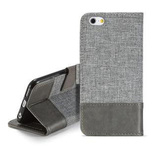 For iPhone 6 MUXMA MX102 Horizontal Flip Canvas Leather Case with Stand & Card Slot & Wallet Function(Grey)