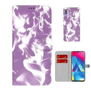 For Samsung Galaxy A10 / M10 Cloud Fog Pattern Horizontal Flip Leather Case with Holder & Card Slot & Wallet(Purple)