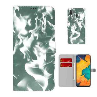 For Samsung Galaxy A20 / A30 Cloud Fog Pattern Horizontal Flip Leather Case with Holder & Card Slot & Wallet(Dark Green)