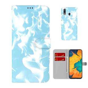 For Samsung Galaxy A20 / A30 Cloud Fog Pattern Horizontal Flip Leather Case with Holder & Card Slot & Wallet(Sky Blue)