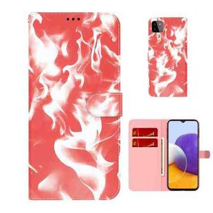 For Samsung Galaxy A22 5G Cloud Fog Pattern Horizontal Flip Leather Case with Holder & Card Slot & Wallet(Red)