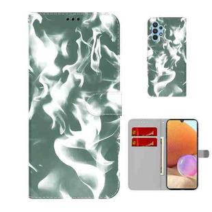 For Samsung Galaxy A32 4G Cloud Fog Pattern Horizontal Flip Leather Case with Holder & Card Slot & Wallet(Dark Green)