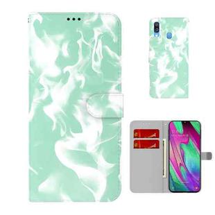 For Samsung Galaxy A40 Cloud Fog Pattern Horizontal Flip Leather Case with Holder & Card Slot & Wallet(Mint Green)