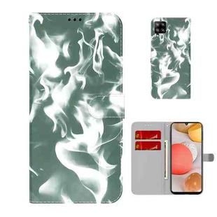 For Samsung Galaxy A42 5G Cloud Fog Pattern Horizontal Flip Leather Case with Holder & Card Slot & Wallet(Dark Green)