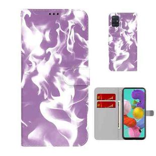 For Samsung Galaxy A51 4G Cloud Fog Pattern Horizontal Flip Leather Case with Holder & Card Slot & Wallet(Purple)